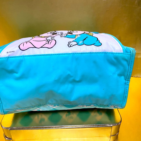 DISNEY BABIES VTG 90’s MICKEY & MINNIE CUTE AS A BUTTON INSULATED BOTTLE TOTE - Picture 9 of 12